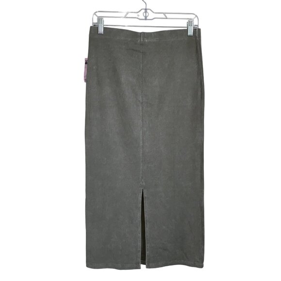Wild Fable Womens Midi Pencil Skirt Stretchy Light Gray Ribbed Knit Size Medium - Picture 2 of 10